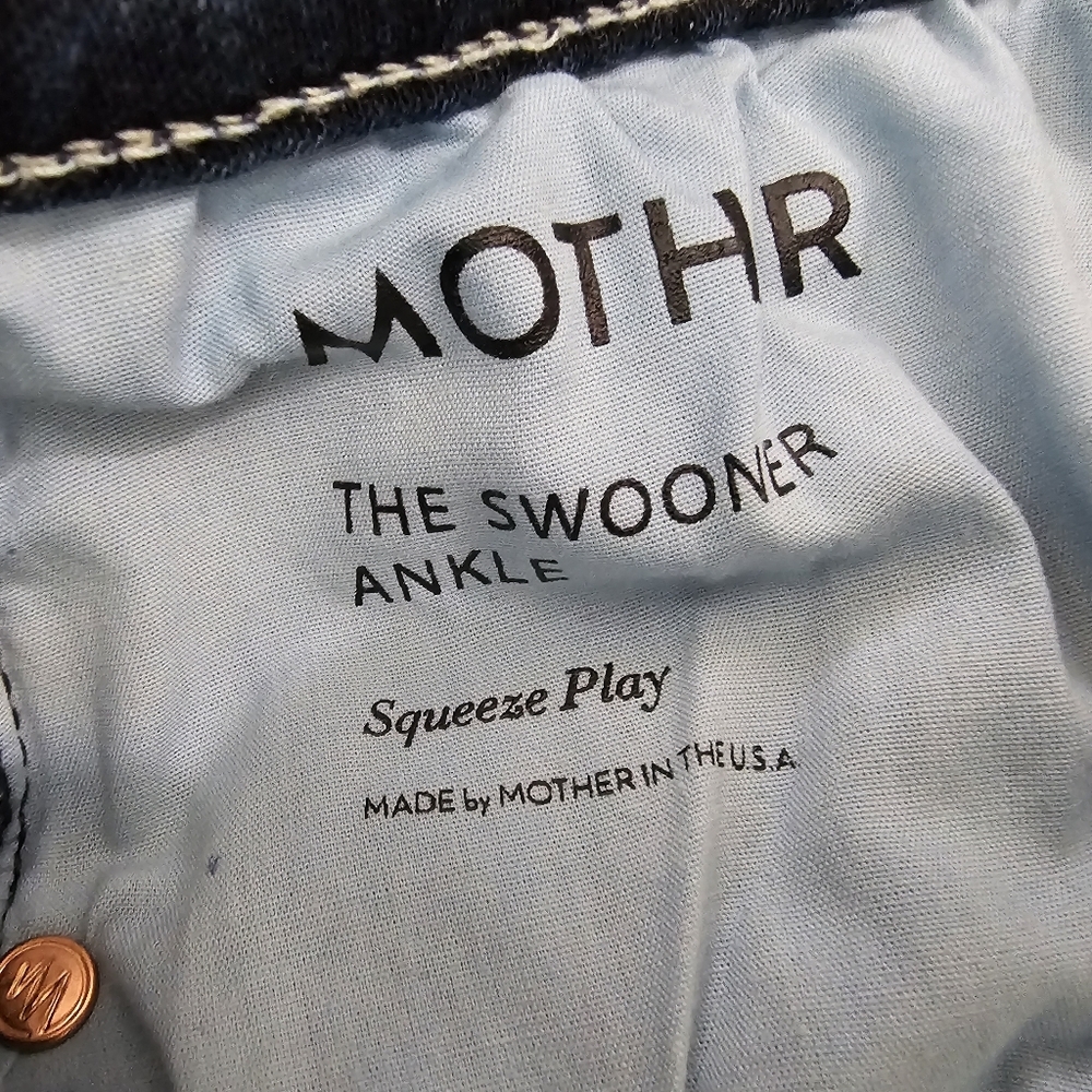 MOTHER The Swooner Ankle High Rise Dark Blue Skinny Jeans 27 Preowned - Picture 9 of 11